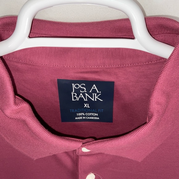 NWT Men’s Jos. A. Bank Comfort Stretch Traditional Fit Polo Shirt Burgundy XL - Picture 4 of 7